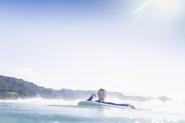Surfer in the water, Bay of Islands, New Zealand - CUF26702