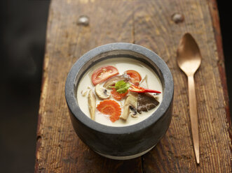 Asian Tom Kha Gai soup in bowl - CVF00746