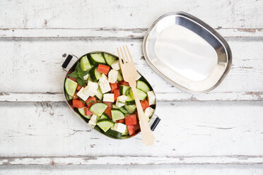 Lunch box, watermelon salad with feta, cucumber, ment and lime dressing - LVF07066