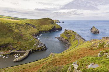 Vereinigtes Königreich, Cornwall, Ansicht von Warren Point bei Boscastle - WPEF00421