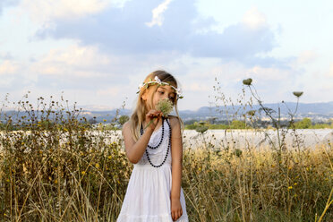 Young girl celebrating spring harvest festival, Israel - CUF31108