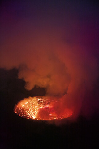 Afrika, Demokratische Republik Kongo, Virunga-Nationalpark, Vulkan Nyiragongo, lizenzfreies Stockfoto