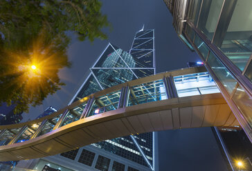Pedestrian walkway and Bank of China building, Hong Kong, China - ISF10010