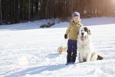 Boy bonding with his pet dog stock photo