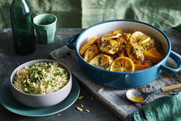 Chicken Currant Pumpkin Tagine, Almond Pea Pilaf - ISF10383