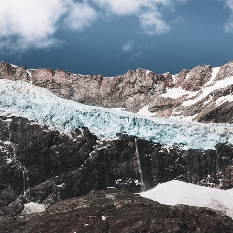 Italien, Lombardei, Lanzada, Fellaria-Gletscher, lizenzfreies Stockfoto