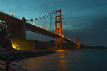 View of Golden Gate Bridge at night, San Francisco, California, USA - ISF11856