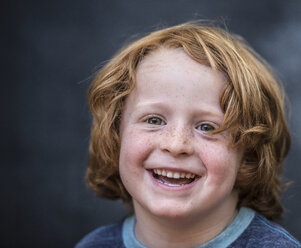 Portrait of young boy, red hair, close-up - ISF12189