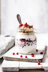 Granola breakfast with granola, yogurt and pomegranate seeds - SBDF03597