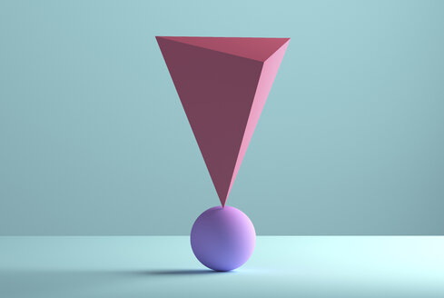 Pyramid balancing on a sphere, 3D Rendering - DRBF00065