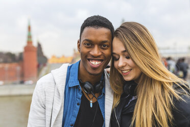 Russia, Moscow, multiracial couple, portrait in the city - WPEF00435