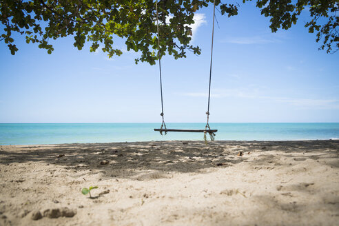 Thailand, Khao Lak, empty swing on the beach - CHPF00479