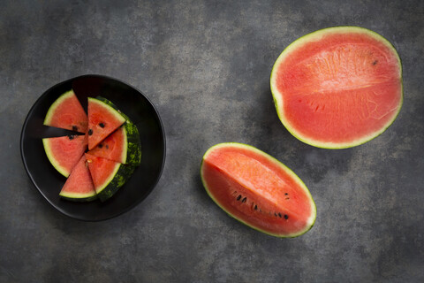 Wassermelone in Scheiben geschnitten, lizenzfreies Stockfoto