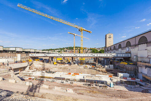 Deutschland, Baden-Württemberg, Stuttgart, Baustelle des Kopfbahnhofs zum Durchgangsbahnhof - WDF04694