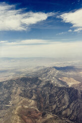 Aerial view of mountains and rural roads, Nevada, USA - ISF13015