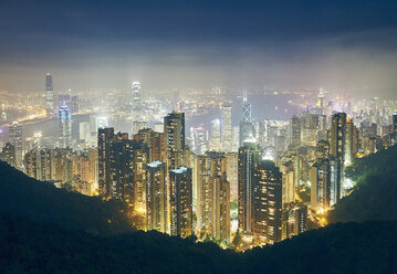 Cityscape at night, Victoria Peak, Hong Kong - ISF13129