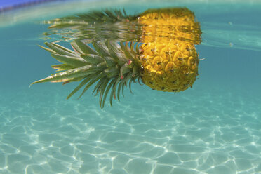 Ananas schwimmt im Schwimmbad, Nahaufnahme - ISF14212
