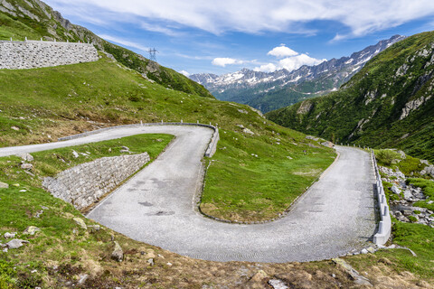 Schweiz, Tessin, Tremola, Gotthardpass, lizenzfreies Stockfoto