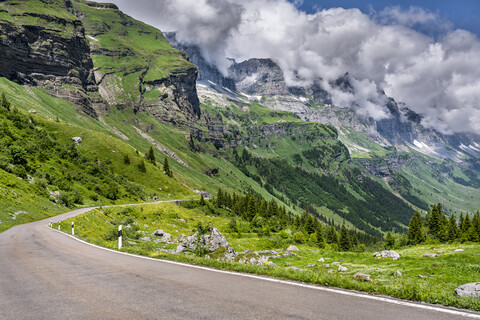 Schweiz, Kanton Glarus, Glarner Alpen, Linthal, Klausenpass, lizenzfreies Stockfoto