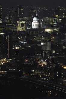 Luftaufnahme von St. Pauls bei Nacht, London, UK - CUF35061