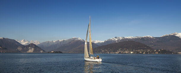 Yacht on Lake Maggiore, Lombardy, Italy - CUF35542