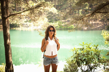 Woman by the Blue Pool, Wareham, Dorset, United Kingdom - CUF35796