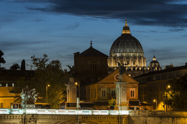 Ponte Vittorio Emanuele II & the dome of St Peter's Basilica, Rome, Italy - CUF35863