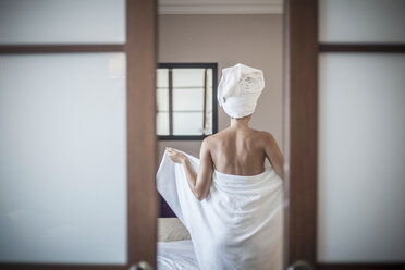 Young woman wearing towel - CUF36443