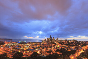 Aerial view of South Seattle and Interstate 5, Washington State - ISF14453