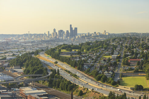 Luftaufnahme von South Seattle und der Interstate 5, Washington State - ISF14454