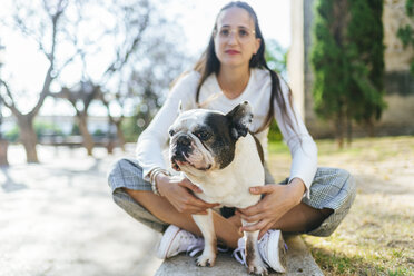 Portrait of dog with woman - KIJF01951