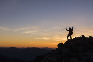 Male hiker on the Sahale Arm, North Cascades National Park, Washington, USA - ISF14864