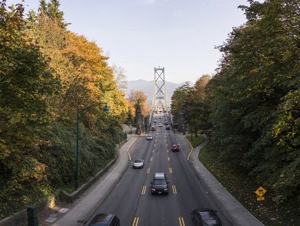 Straße zur Brücke, Vancouver, British Columbia, Kanada - ISF14995