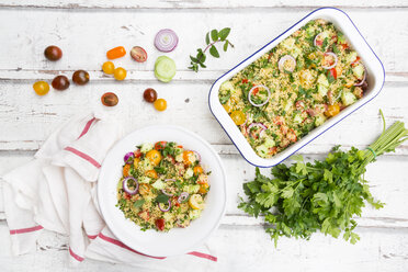 Couscous salad with tomatoes, cucumber, parsley and mint - LVF07202