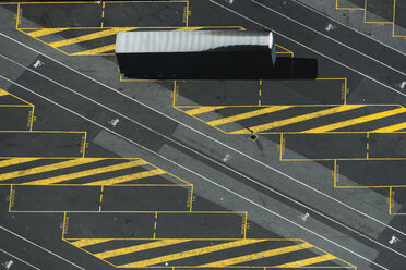 Aerial view of parked container truck, Port Melbourne, Melbourne, Victoria, Australia - ISF16213