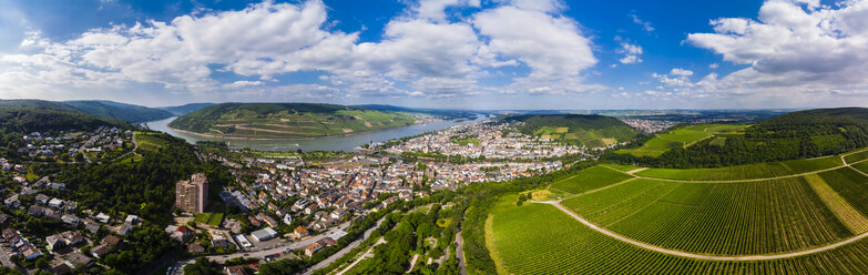 Deutschland, Rheinland-Pfalz, Luftaufnahme von Weiler am Rhein, Nahe und Bingen am Rhein - AMF05812