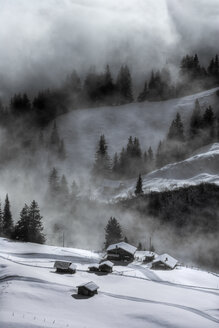 Neblige Szene, Murren, Berner Oberland, Schweiz - CUF39495