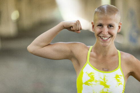 Portrait of determined young female cancer survivor - ISF16725