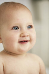 Close up of baby girls smiling face - CUF39739