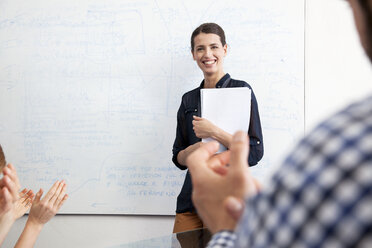 Businesswoman presenting to colleagues - CUF40007