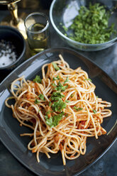 Plate of pasta with herbs - CUF40200