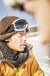 Portrait of male skier Kitzbuhel, Tyrol, Austria - CUF42154