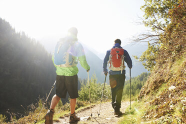 Two men hiking, Chamonix, Haute Savoie, France - CUF42376