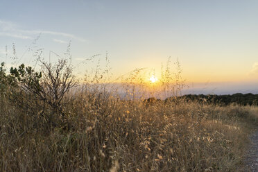 Spanien, Katalonien, Montserrat bei Sonnenuntergang - AFVF00795