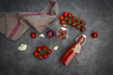 Hausgemachter Tomatenketchup, lizenzfreies Stockfoto