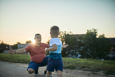 Grandfather and grandson spending time together - ZEDF01500