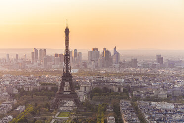 France, Paris, City with Eiffel Tower at sunset - WDF04735