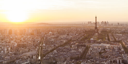 France, Paris, City with Eiffel Tower at sunset - WDF04736