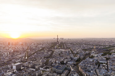 France, Paris, City with Eiffel Tower at sunset - WDF04737