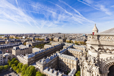 France, Paris, View over the city from Notre Dame cathedral - WD04741